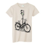 Camiseta orgánica estampada con tintas al agua. Bicicletas urbanas para ciudades humanas.